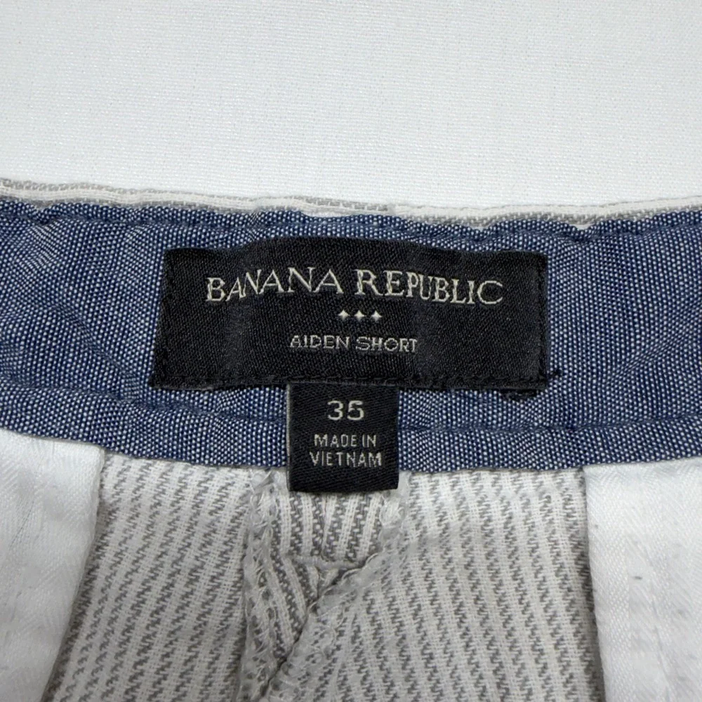 Banana Republic‎ Aiden Shorts 35 Striped Chino Casual Summer Mens Linen Cotton